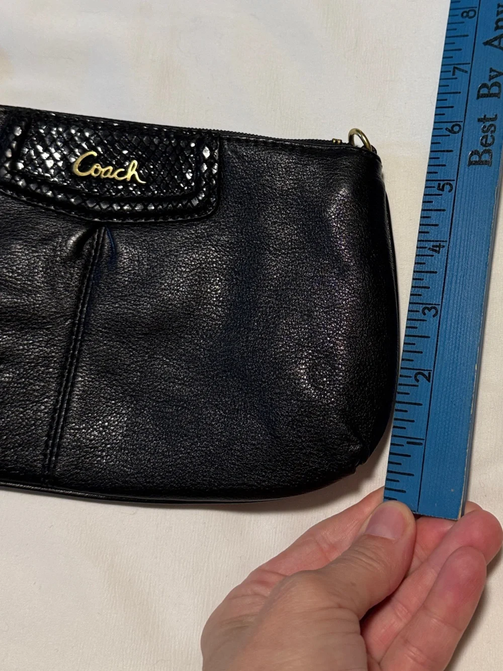 Coach Black Pebbled Leather Convertible Clutch Shoulder Bag Ashley